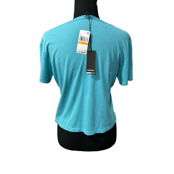 NWT! Monrow Women's Vintage Tee in Sky Blue - Size Small - Picture 4 of 6